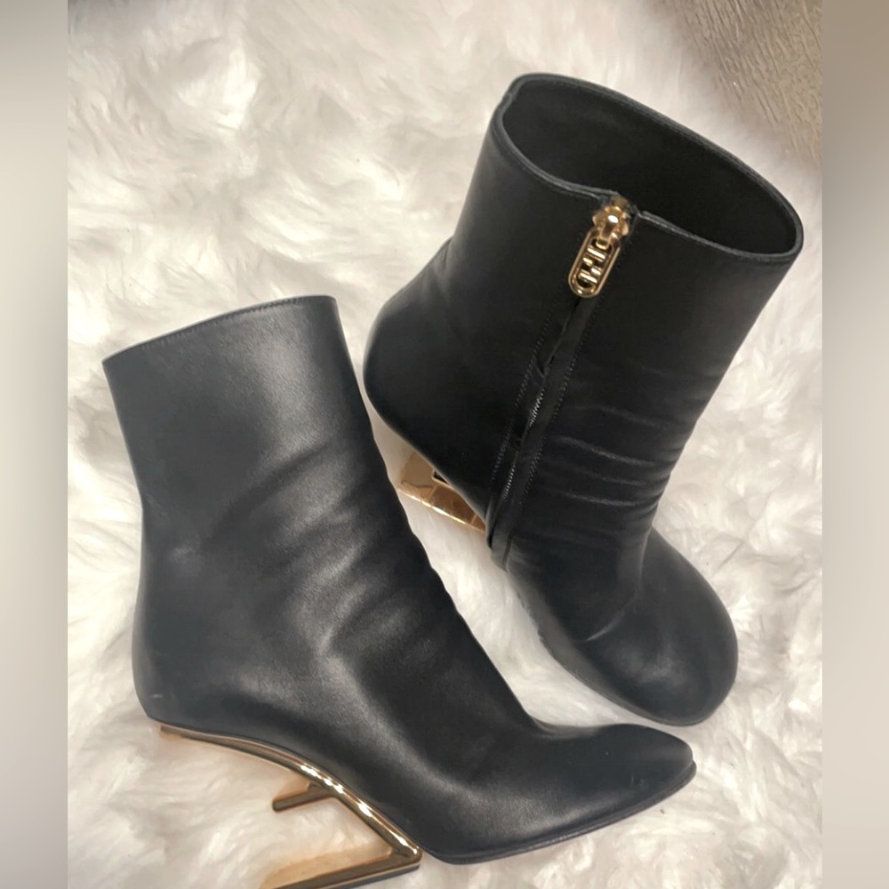 Fendi Leather Ankle Boot